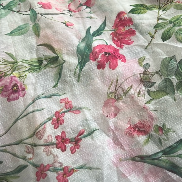 Tadashi Shoji Floral Pleat Chiffon Trumpet Gown White Floral, Size 10 NWT $588 - Picture 13 of 17